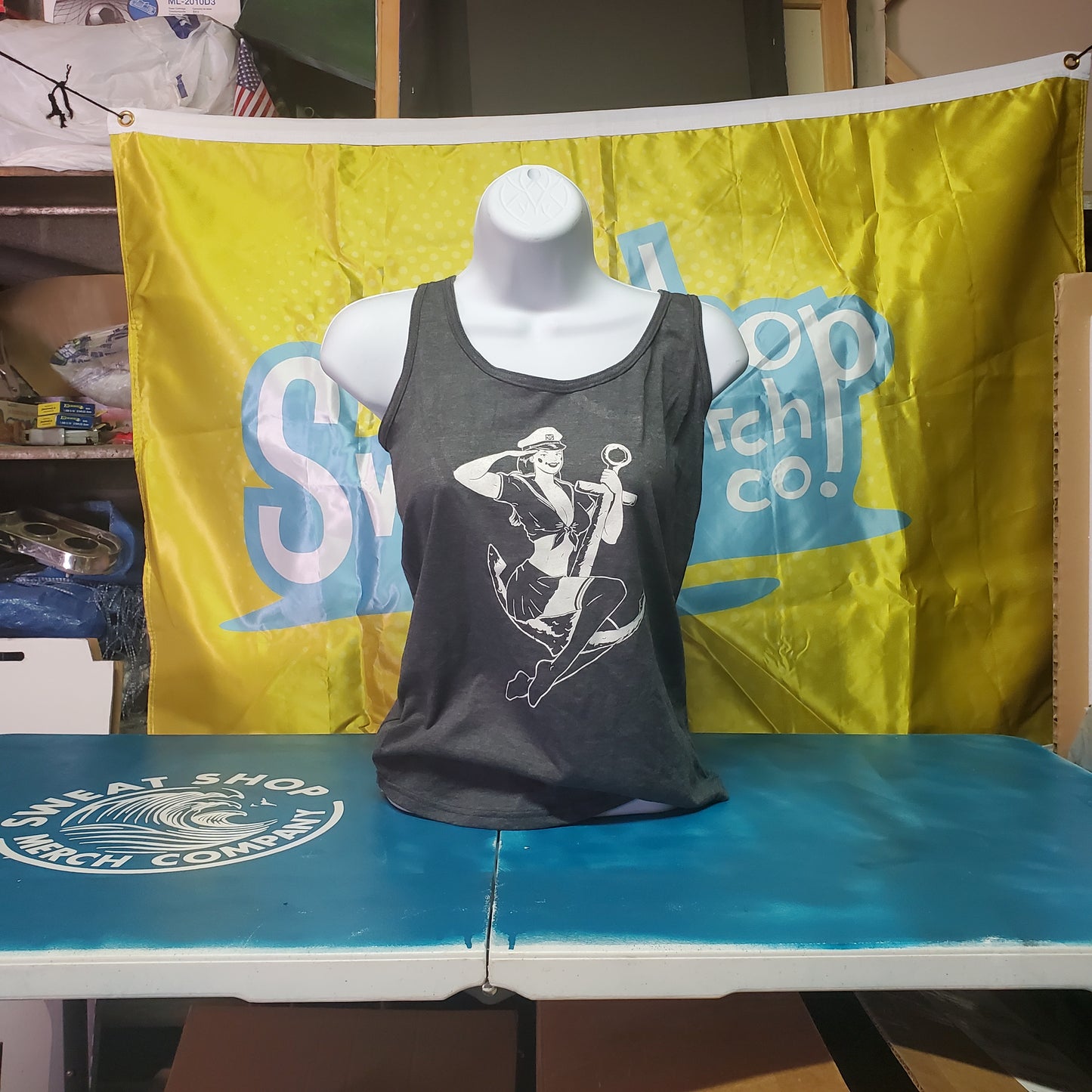 Captain Bekaloo / Sailor Clown Girl Pin-Up LADIES' Tank Tops