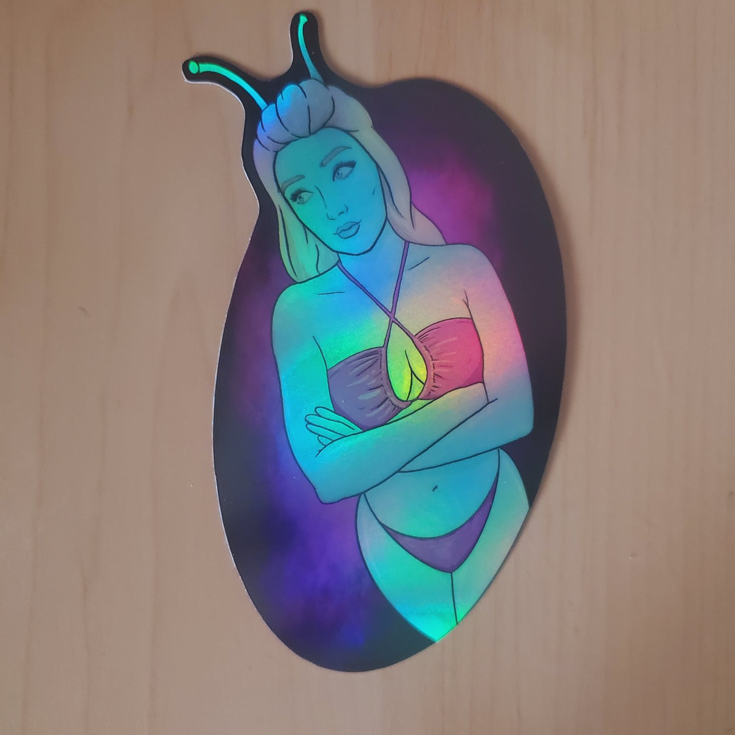 Bikini Alien (blue) HoloStickers