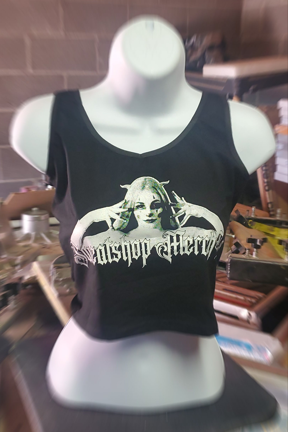Diabloo {Bekaloo+SweatShop Merch} Demon Clown LADIES' Crop Tanks