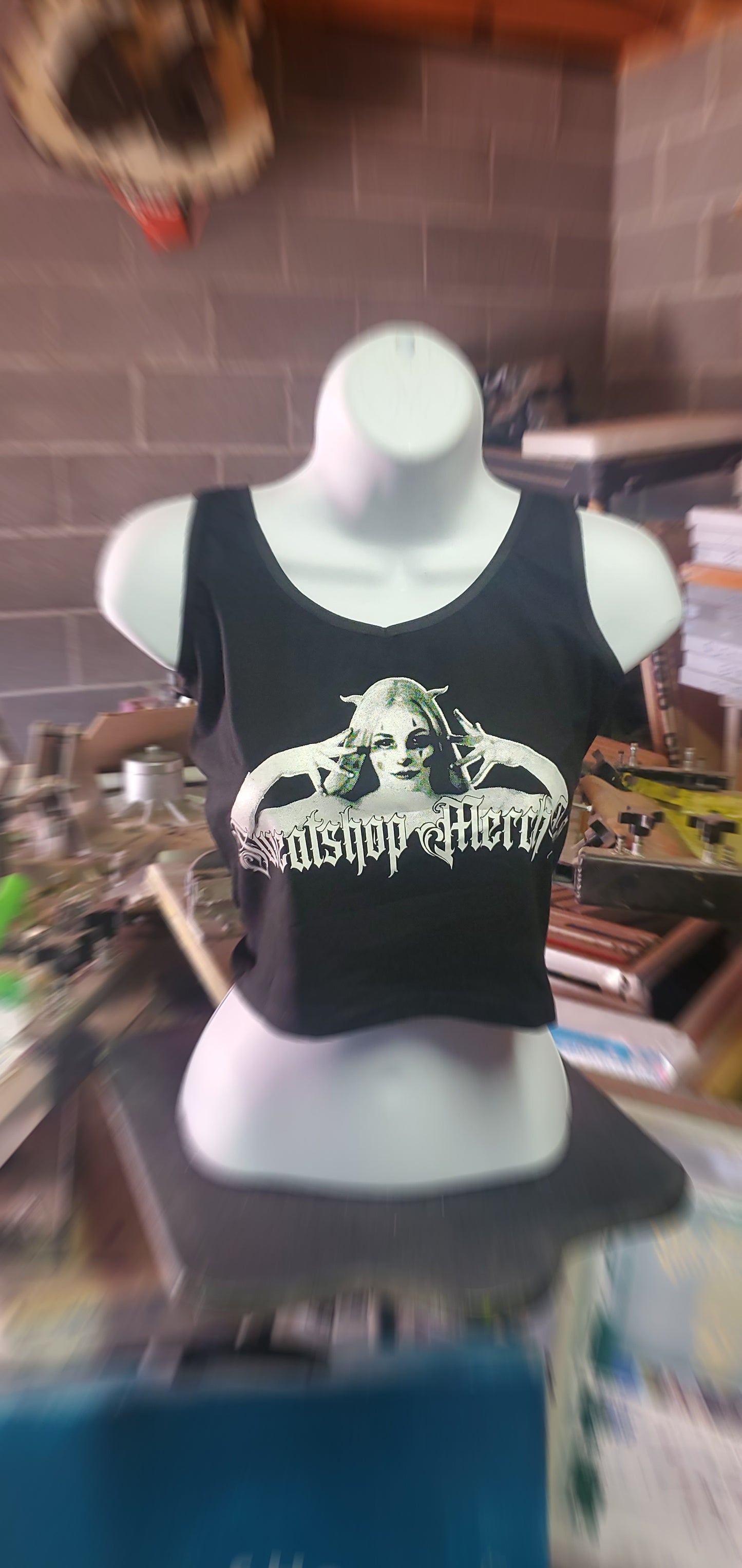 Diabloo {Bekaloo+SweatShop Merch} Demon Clown LADIES' Crop Tanks