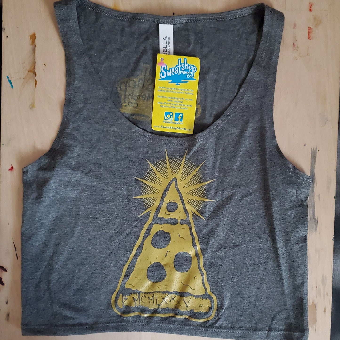 LIMITED EDITION **Gray n Gold** Illuminati Pizza // Crop Tops