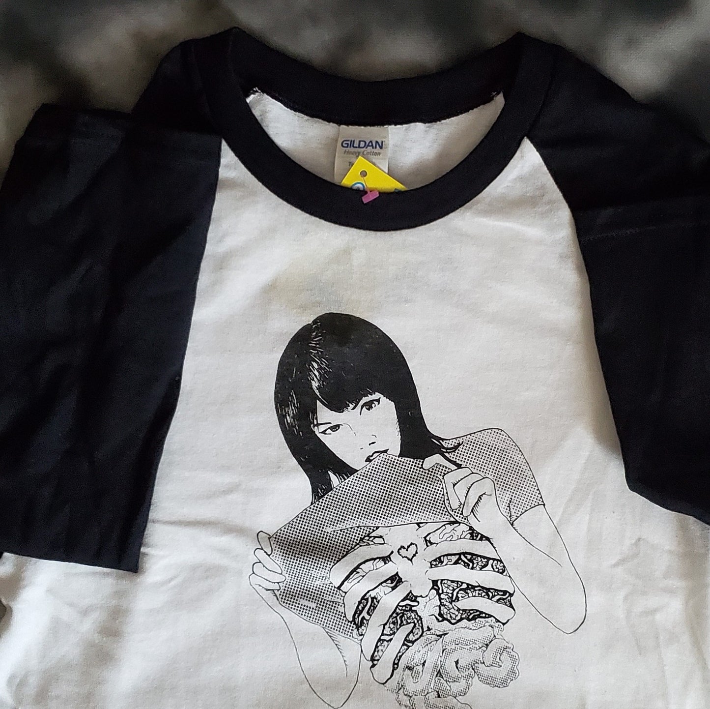 Gut Girls T-shirts // Black and White 3/4 Sleeve Raglans