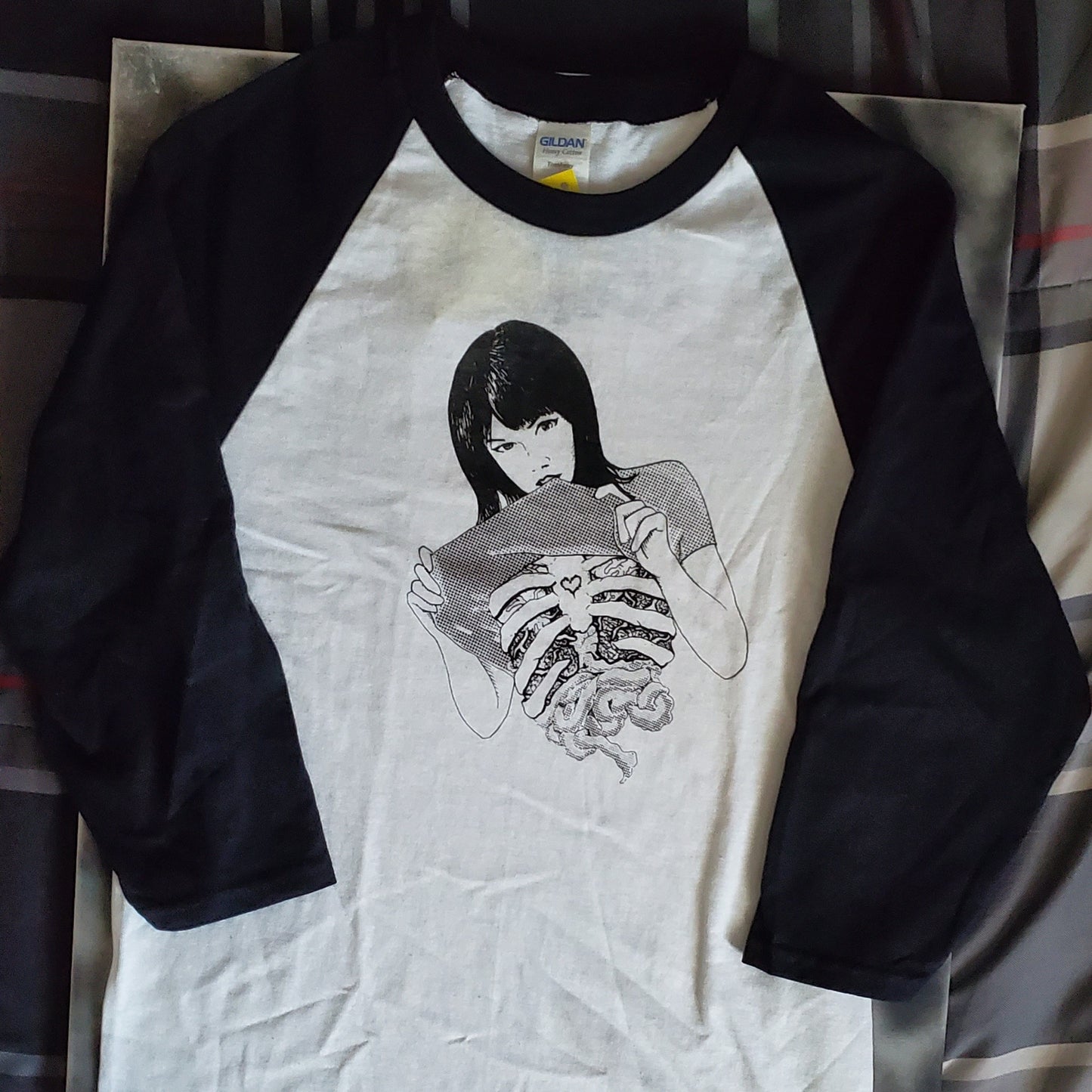 Gut Girls T-shirts // Black and White 3/4 Sleeve Raglans