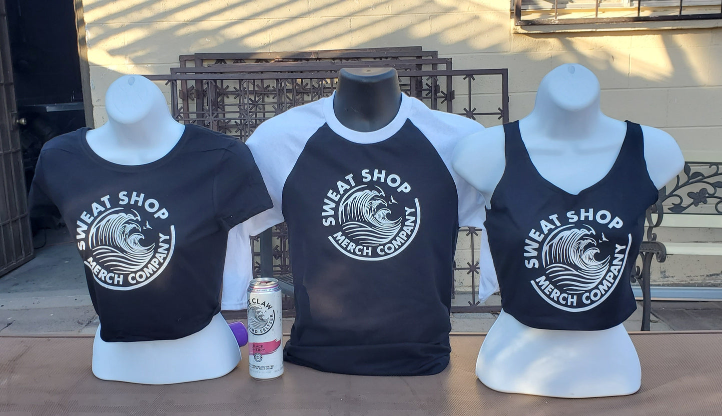 SweatShop Merch Co Merch Claw Crop Tops Black