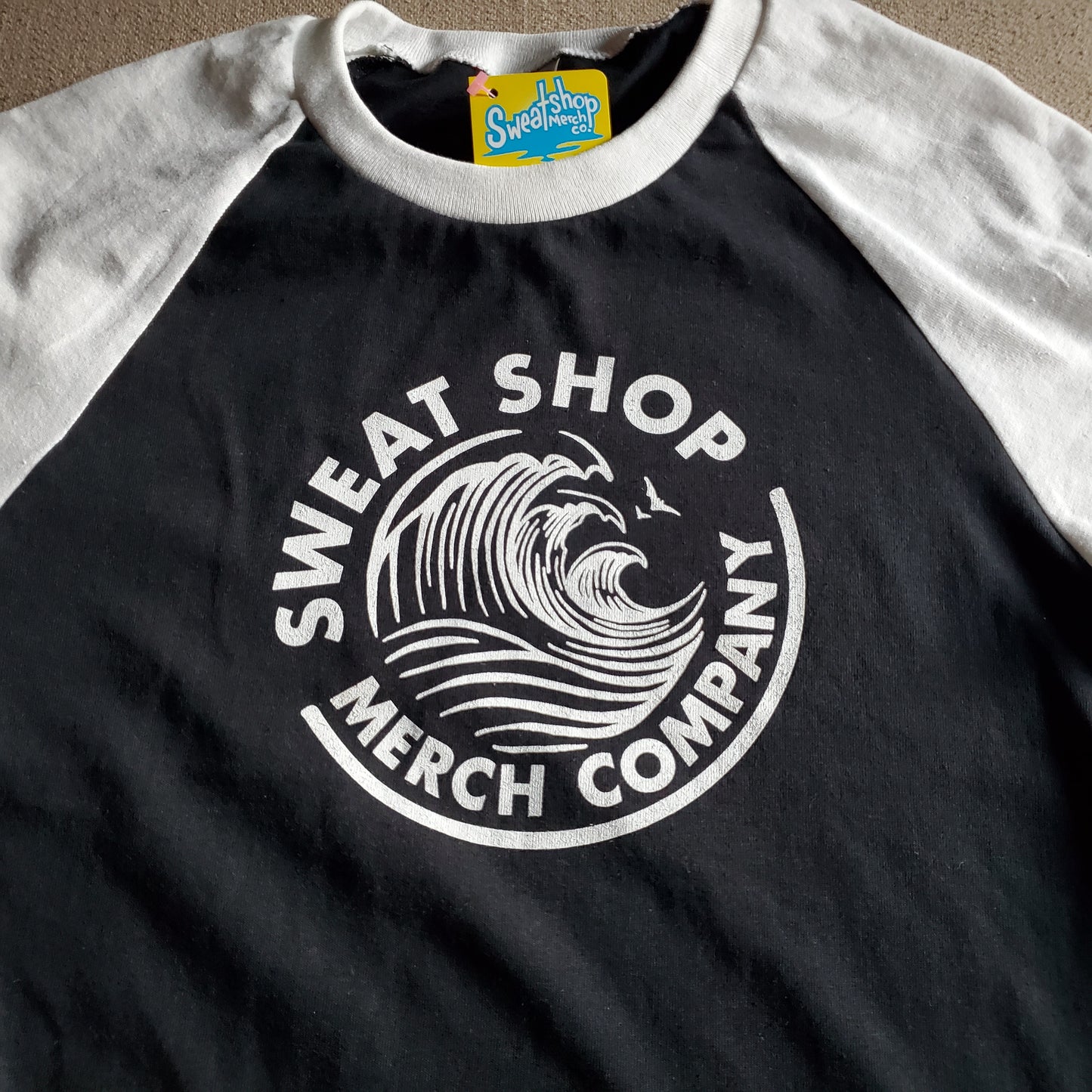 SweatShop Merch Co Merch Claw ¾ Sleeve Raglans White / Black