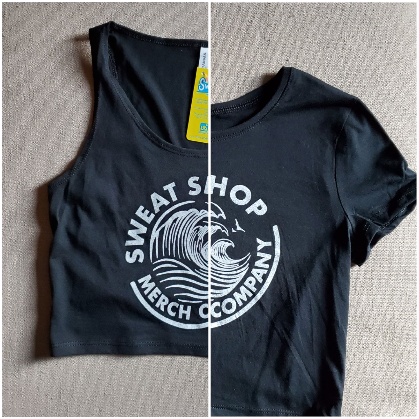SweatShop Merch Co Merch Claw Crop Tops Black