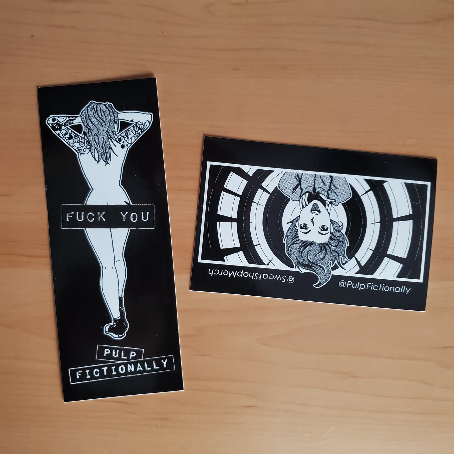 Classic Pulp Black n White Stickers