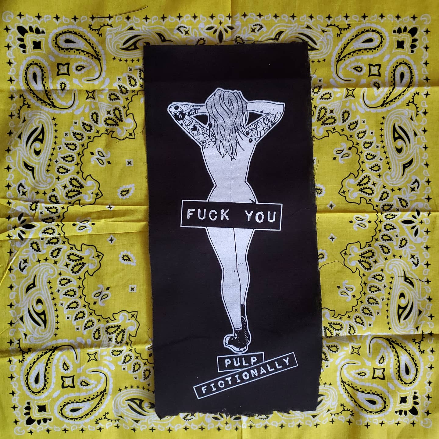 Pulp Fictionally FU censordhip canvas patch