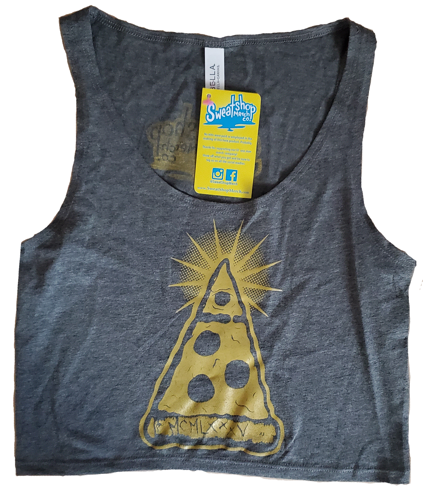 LIMITED EDITION **Gray n Gold** Illuminati Pizza // Crop Tops