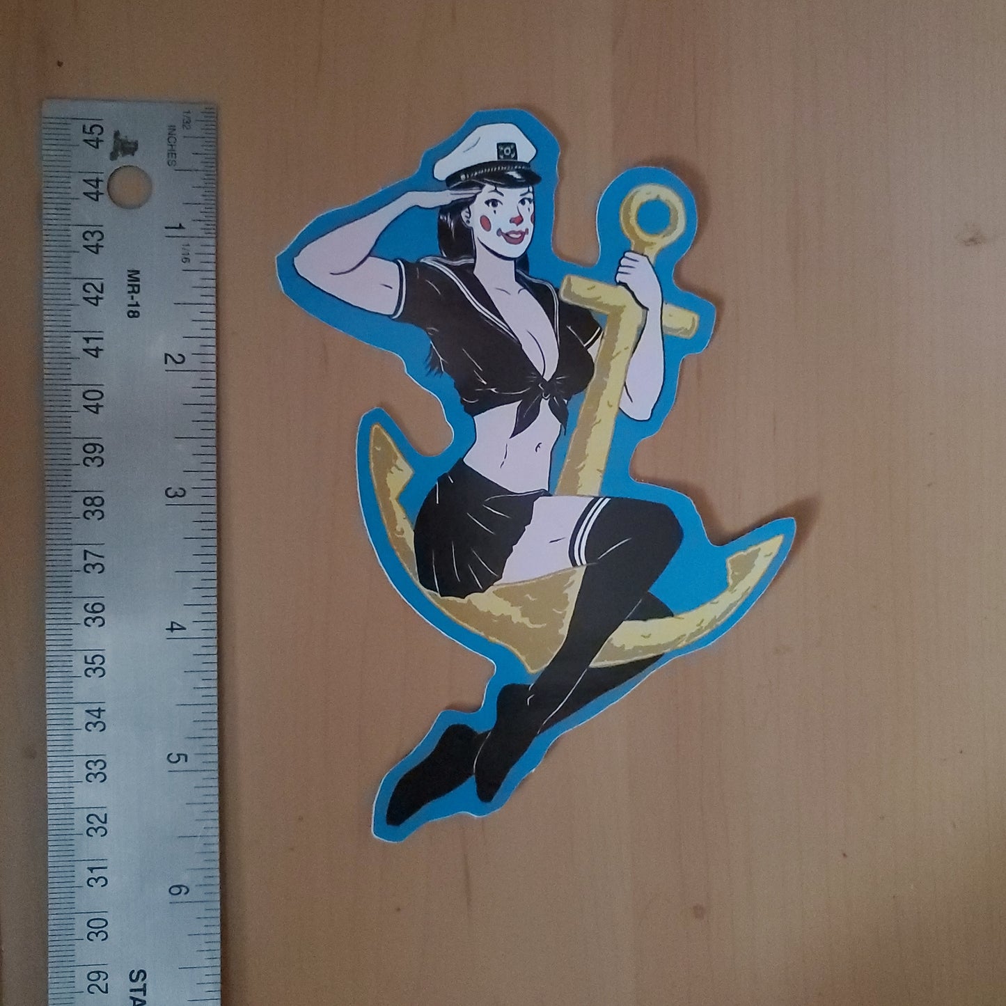 JUMBO Sailor Clown Girl Bekaloo Pin-Up sticker