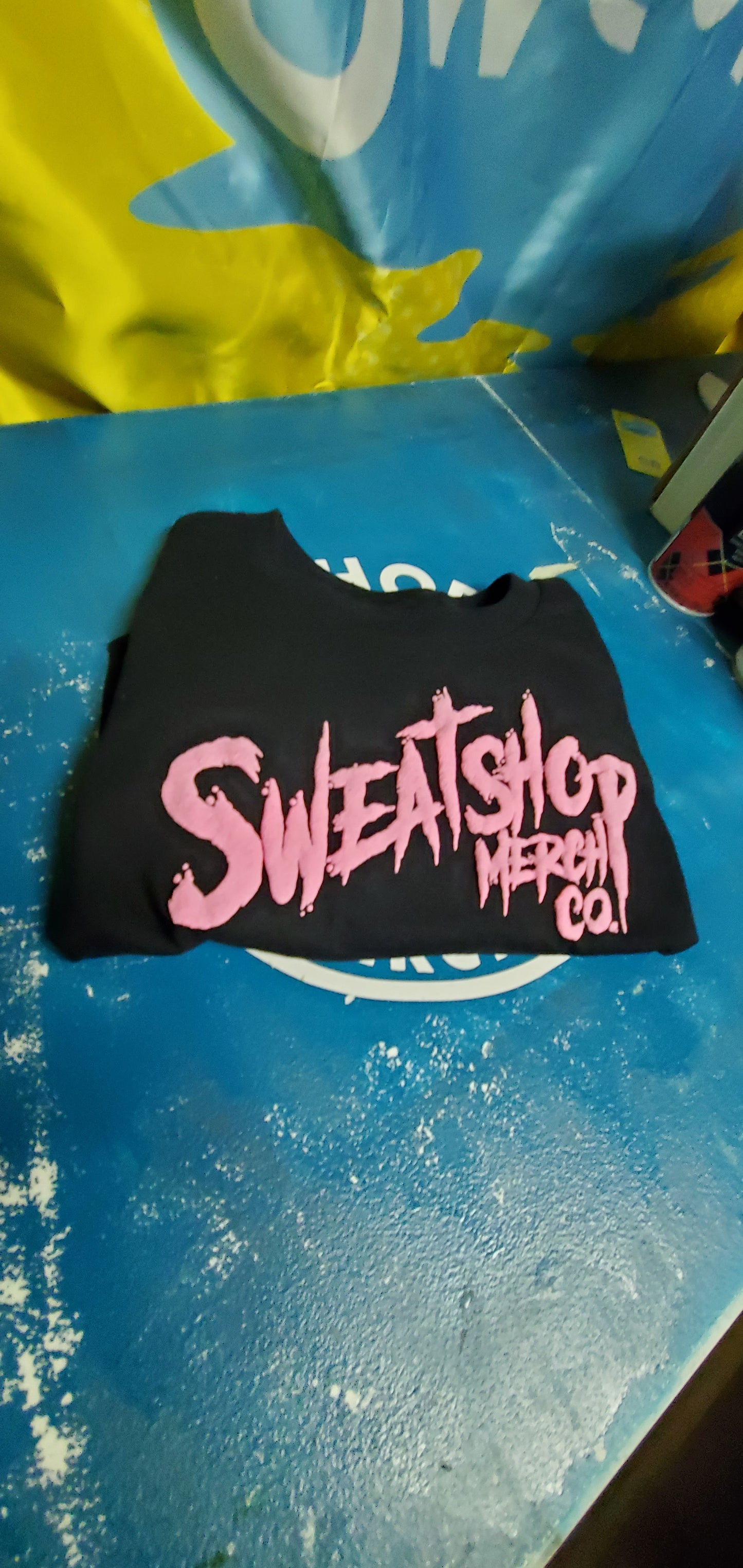 Puffy Pink SweatShop Merch Co. T-shirts