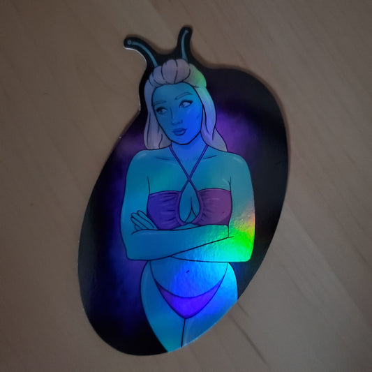 Bikini Alien (blue) HoloStickers