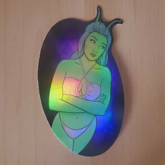 Bikini Alien (green) HoloStickers