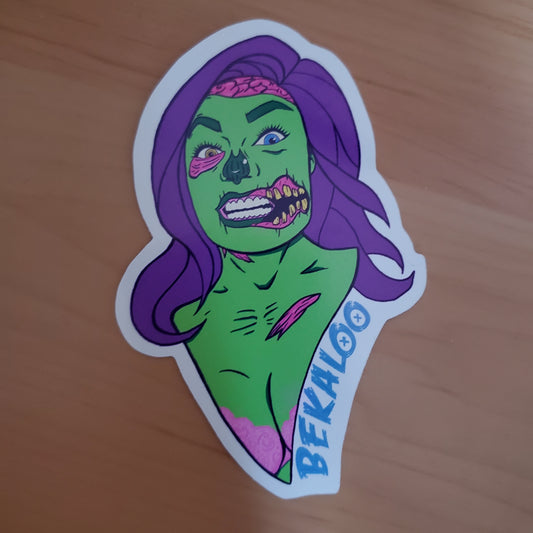 Zombie Clown Girl Bekaloo sticker