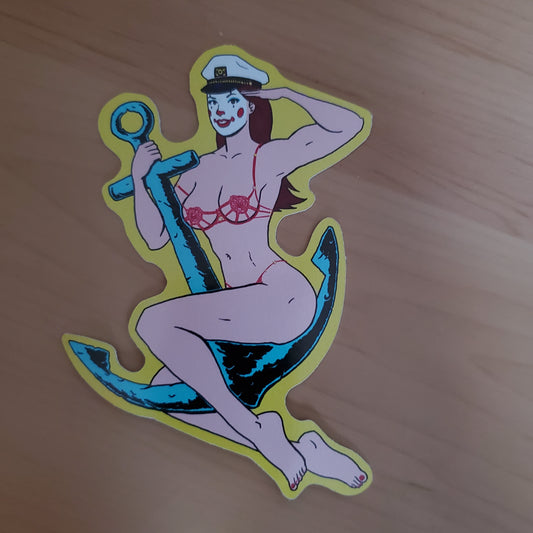 Lingerie Sailor Clown Girl Bekaloo Pin-Up sticker