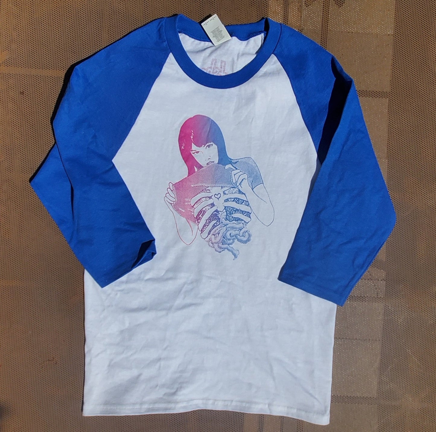 LIMITED EDITION Gut Girls T-shirts // White and Blue 3/4 Sleeve Raglans